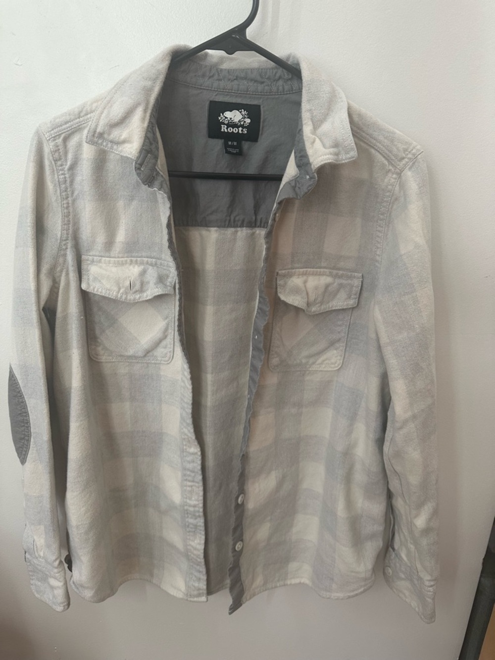 Roots Women’s Light Gray Park Plaid Button-Up Shirt